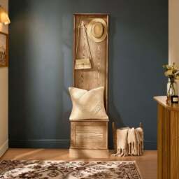 DUSK Ruby Space Saving Entry Way Cabinet - Light Wood - thumbnail 1