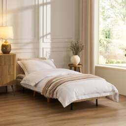 DUSK Seattle Single Click Clack Sofa Bed - Natural Stitched Stripe - thumbnail 2