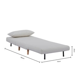 DUSK Seattle Single Click Clack Sofa Bed - Natural Stitched Stripe - thumbnail 8