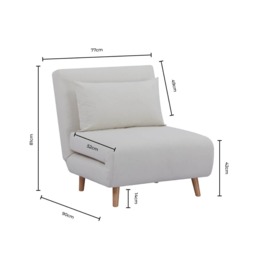 DUSK Seattle Single Click Clack Sofa Bed - Natural Stitched Stripe - thumbnail 7