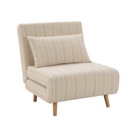 DUSK Seattle Single Click Clack Sofa Bed - Natural Stitched Stripe - thumbnail 3