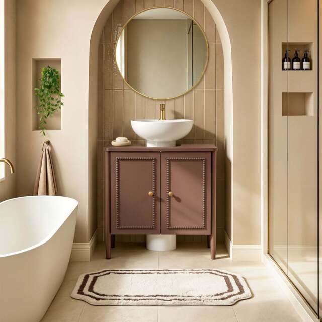 DUSK Posy Under Sink Bathroom Cabinet - Mocha - image 1