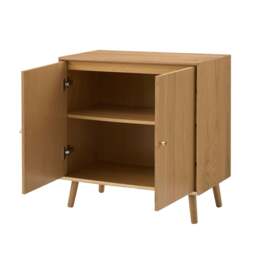 DUSK Heidi Oak 2 Door Storage Unit - Light Wood - thumbnail 4