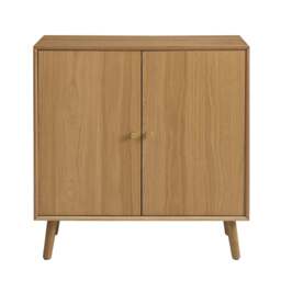 DUSK Heidi Oak 2 Door Storage Unit - Light Wood - thumbnail 3