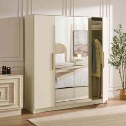 DUSK Darcey 4 Door Wardrobe - Cream - thumbnail 2