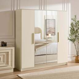 DUSK Darcey 4 Door Wardrobe - Cream