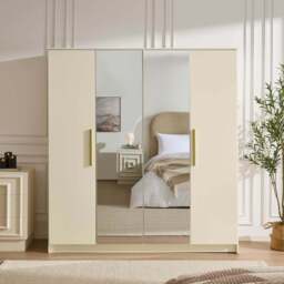 DUSK Darcey 4 Door Wardrobe - Cream - thumbnail 3