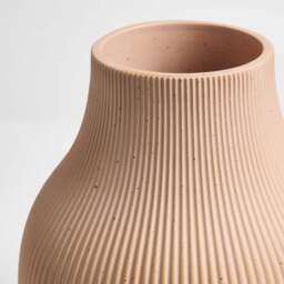 DUSK Rose Matt Ribbed Clay Vase - Pink - thumbnail 4