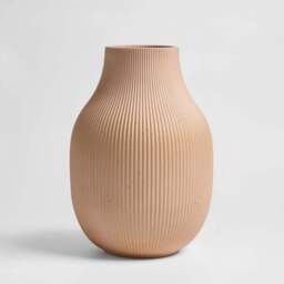 DUSK Rose Matt Ribbed Clay Vase - Pink - thumbnail 3