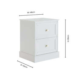 DUSK Ruby 2 Drawer Bedside Table - Warm White - thumbnail 9