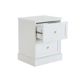DUSK Ruby 2 Drawer Bedside Table - Warm White - thumbnail 5