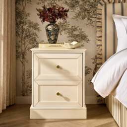 DUSK Ruby 2 Drawer Bedside Table - Warm White - thumbnail 2