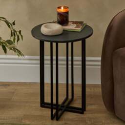 DUSK Leana Round Side Table - Dark Marble - thumbnail 2