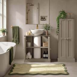 DUSK Ruby Under Sink Bathroom Cabinet - Taupe - thumbnail 2