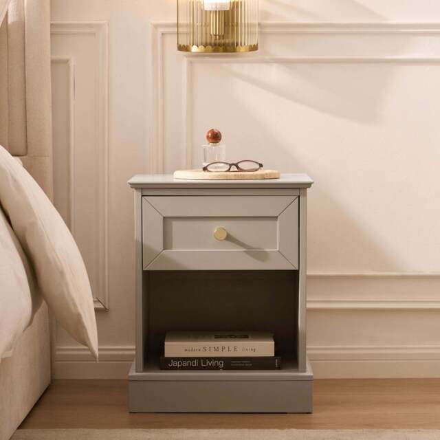 DUSK Ruby 1 Drawer Nightstand - Taupe - image 1