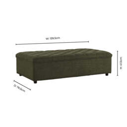 DUSK Kennadi Small Double Pouffe Sofa Bed - Woven Pine Green - thumbnail 9