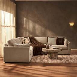 DUSK Miami Right Hand Corner Sofa - Chenille Oatmeal - thumbnail 2