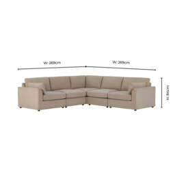 DUSK Miami Right Hand Corner Sofa - Chenille Oatmeal - thumbnail 7