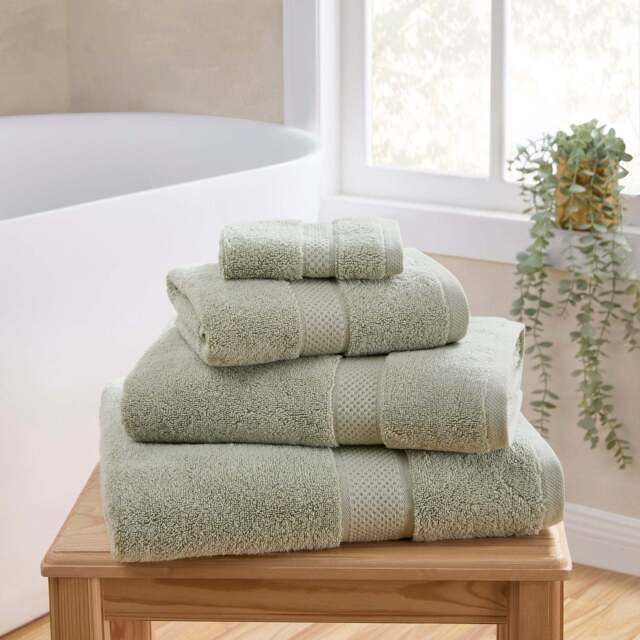 DUSK Rhodes Cotton Towel Collection - Olive - 4 Pack Face Cloths - image 1