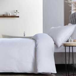 DUSK Mykonos 200 Thread Count Seersucker Duvet Cover - Cotton - White - Double - thumbnail 3