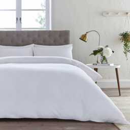 DUSK Mykonos 200 Thread Count Seersucker Duvet Cover - Cotton - White - Double - thumbnail 1