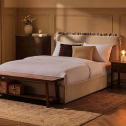 DUSK Riva Ottoman Storage Bed - Chenille Ivory - King Size - thumbnail 2