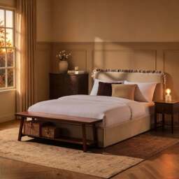 DUSK Riva Ottoman Storage Bed - Chenille Ivory - King Size - thumbnail 3