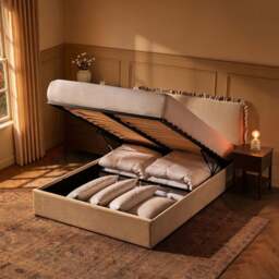 DUSK Riva Ottoman Storage Bed - Chenille Ivory - King Size - thumbnail 6