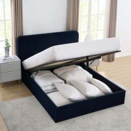 DUSK Ascot Ottoman Storage Bed - Navy - Double - thumbnail 4