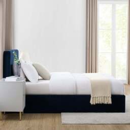 DUSK Ascot Ottoman Storage Bed - Navy - Double - thumbnail 5