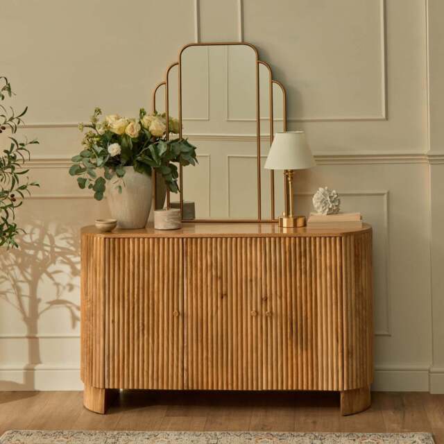 DUSK Finley Mango Wood 3 Door Sideboard - Natural - image 1