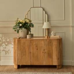 DUSK Finley Mango Wood 3 Door Sideboard - Natural - thumbnail 2