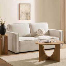 DUSK Brooklyn Slim Arm 2 Seater Sofa - Chenille Ivory - thumbnail 1