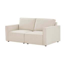 DUSK Brooklyn Slim Arm 2 Seater Sofa - Chenille Ivory - thumbnail 2