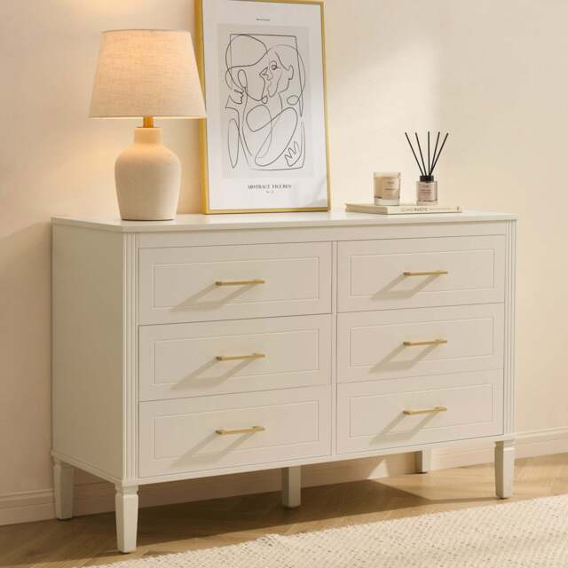 DUSK Sienna 6 Drawer Chest - Cream - image 1