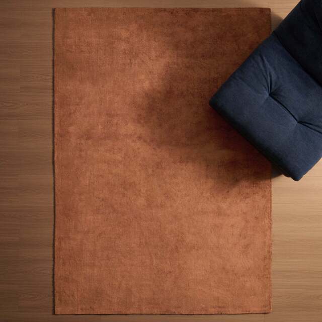 DUSK Kayla Plain Viscose Loop Rug - Burnt Orange - 120x170cm - image 1