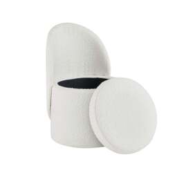 DUSK Primrose Boucle Dressing Table Storage Stool - Off White - thumbnail 6