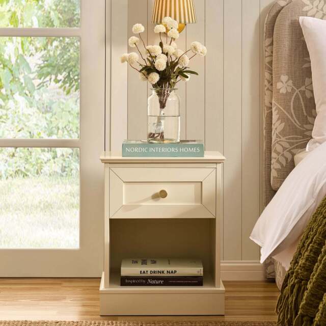 DUSK Ruby 1 Drawer Nightstand - Cream - image 1