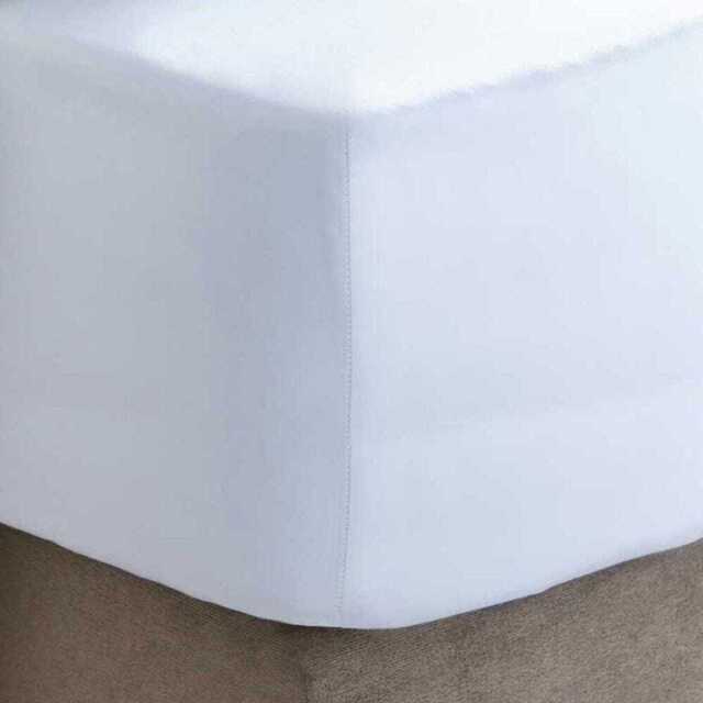 DUSK 200 Thread Count Percale Fitted Sheet - White - Standard - Single - image 1