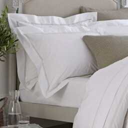DUSK 200 Thread Count Percale Fitted Sheet - White - Standard - Single - thumbnail 3