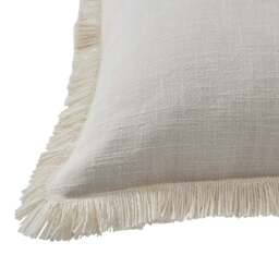 DUSK Cotton Fringed Edge Cushion Cover - Natural - 50cm x 50cm - thumbnail 4