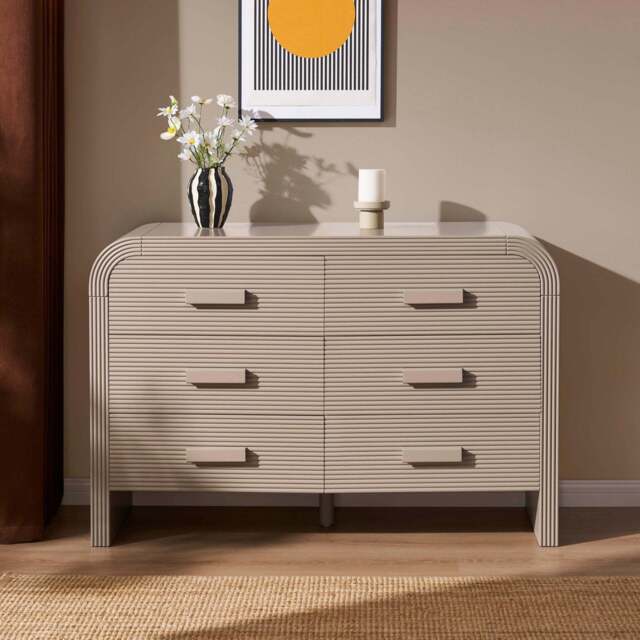 DUSK Susie 6 Drawer Chest - Taupe - image 1