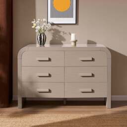 DUSK Susie 6 Drawer Chest - Taupe - thumbnail 1