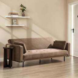 DUSK Hudson Click Clack Sofa Bed - Chenille Mushroom - thumbnail 1
