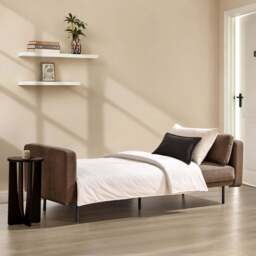 DUSK Hudson Click Clack Sofa Bed - Chenille Mushroom - thumbnail 3