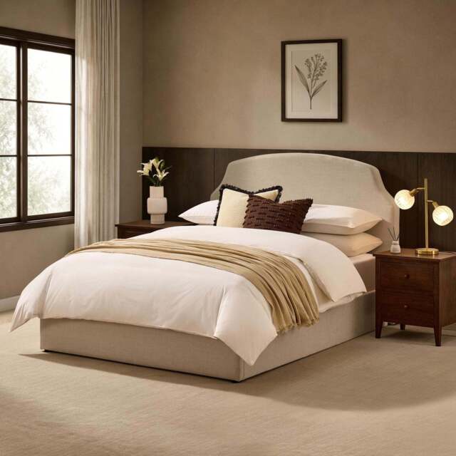 DUSK Surrey Ottoman Storage Bed - Beige - King Size - image 1