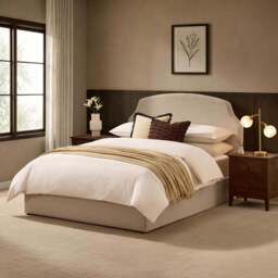 DUSK Surrey Ottoman Storage Bed - Beige - King Size