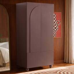DUSK Rachel Arch Front 2 Door Wardrobe with Drawer - Mocha