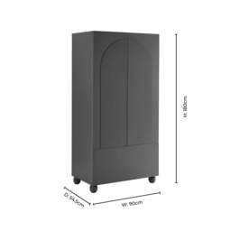 DUSK Rachel Arch Front 2 Door Wardrobe with Drawer - Mocha - thumbnail 8