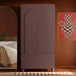 DUSK Rachel Arch Front 2 Door Wardrobe with Drawer - Mocha - thumbnail 2